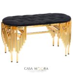 Banca Chesterfield Luxury / auriu /negru /hol /decor/