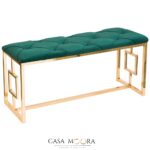 Banca verde smarald / auriu /  Chesterfield