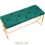 Banca verde smarald / auriu /  Chesterfield - imagine 2