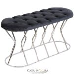 Banca argintiu / negru / Chesterfield