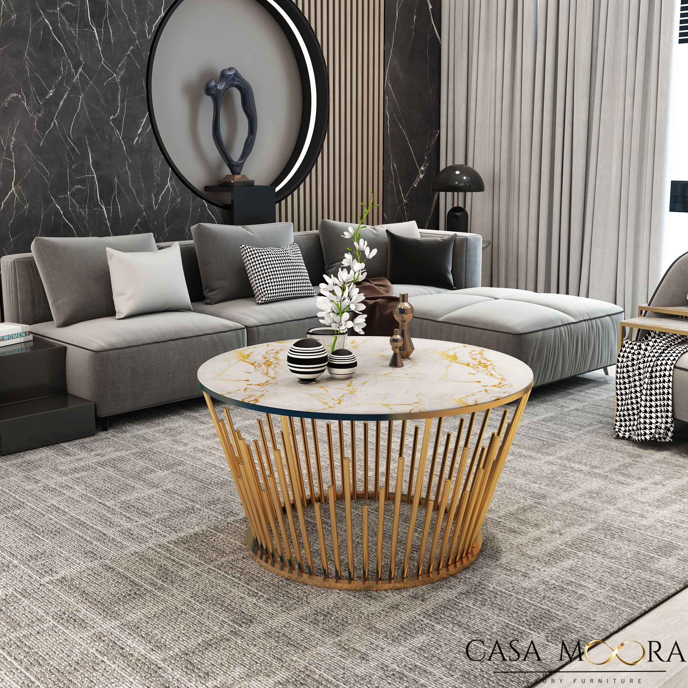 MASA CAFEA / LIVING / AURIU/ARGINTIU / MARBLLE