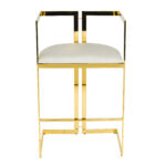 SCAUN BAR /AURIU/ARGINTIU/CATIFEA - imagine 2