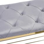 Bancheta cu pantofar - AURIU-GRI -catifea - Chesterfield - imagine 4