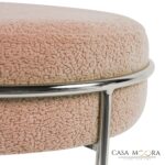 TABURET BOUCLE ROSE ARGINTIU - imagine 3