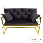 SET CANAPEA CU DOUA FOTOLII  + MASA / GOLD - imagine 6