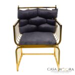 SET CANAPEA CU DOUA FOTOLII  + MASA / GOLD - imagine 4