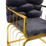SET CANAPEA CU DOUA FOTOLII  + MASA / GOLD - imagine 3
